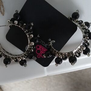 Elegant Black Beaded Earrings